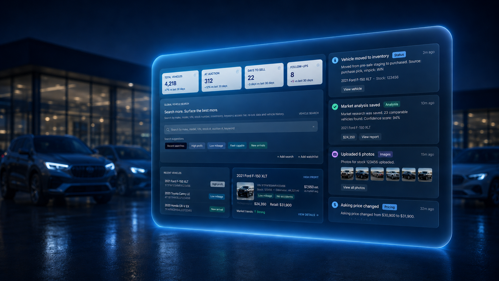 Kar Force vehicle intelligence workspace